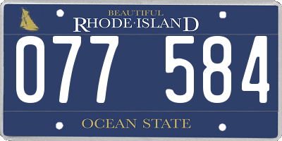 RI license plate 077584