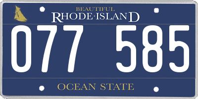 RI license plate 077585