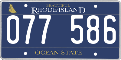RI license plate 077586