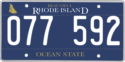 RI license plate 077592