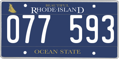 RI license plate 077593