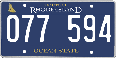 RI license plate 077594