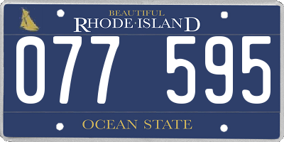 RI license plate 077595