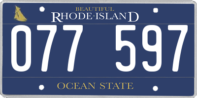 RI license plate 077597