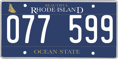 RI license plate 077599