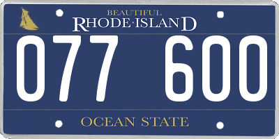 RI license plate 077600