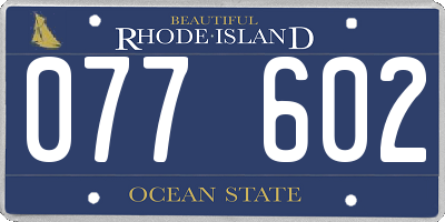 RI license plate 077602