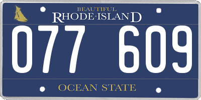 RI license plate 077609