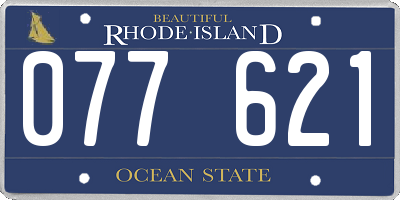 RI license plate 077621