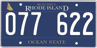 RI license plate 077622