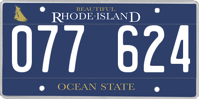 RI license plate 077624