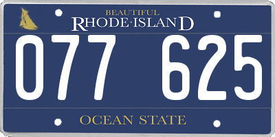 RI license plate 077625