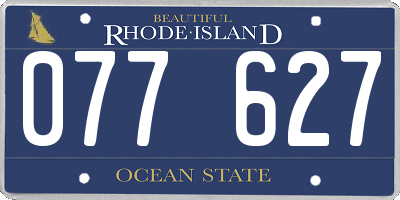 RI license plate 077627