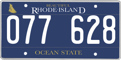 RI license plate 077628