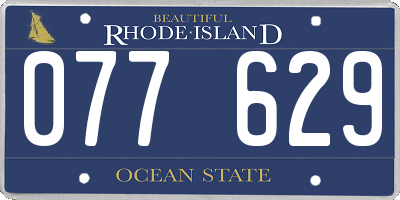 RI license plate 077629