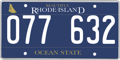 RI license plate 077632