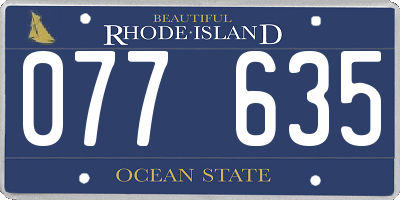 RI license plate 077635