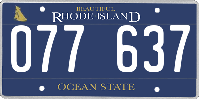 RI license plate 077637