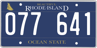 RI license plate 077641