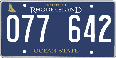 RI license plate 077642