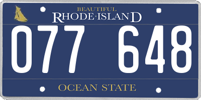 RI license plate 077648