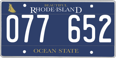 RI license plate 077652