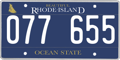 RI license plate 077655