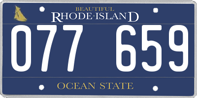 RI license plate 077659