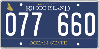 RI license plate 077660