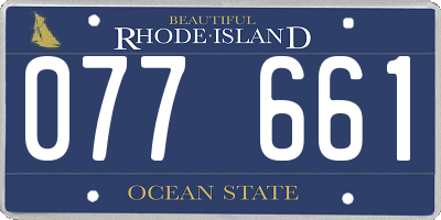 RI license plate 077661