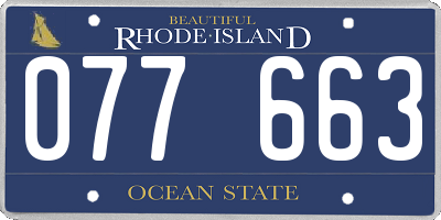 RI license plate 077663