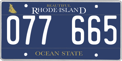 RI license plate 077665