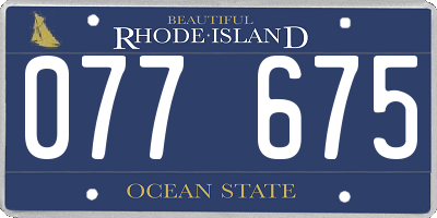 RI license plate 077675