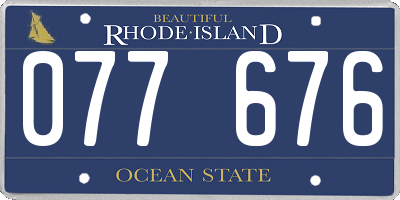 RI license plate 077676
