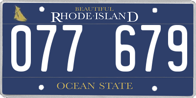 RI license plate 077679