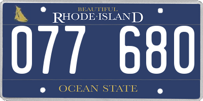 RI license plate 077680