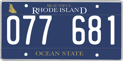 RI license plate 077681