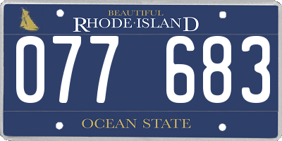 RI license plate 077683