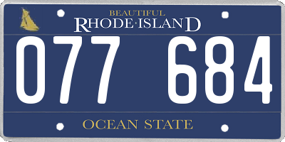 RI license plate 077684