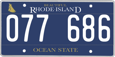 RI license plate 077686