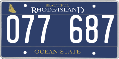 RI license plate 077687