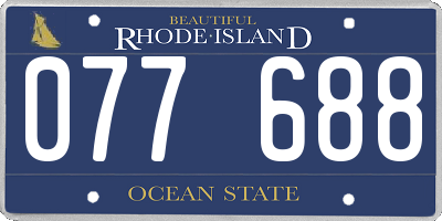 RI license plate 077688