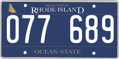 RI license plate 077689