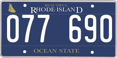 RI license plate 077690
