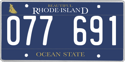 RI license plate 077691