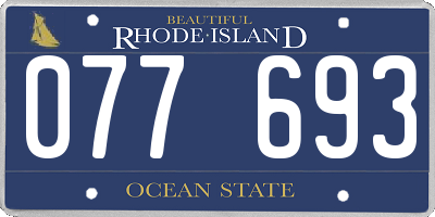 RI license plate 077693