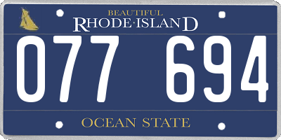 RI license plate 077694