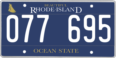 RI license plate 077695