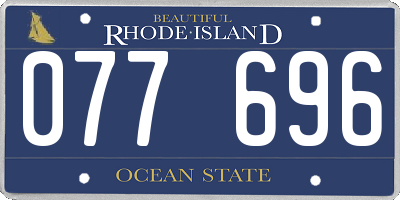 RI license plate 077696