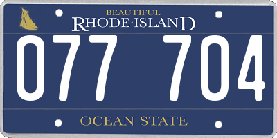 RI license plate 077704